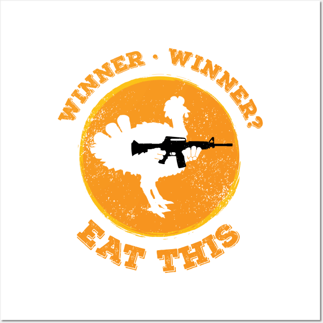 PUBG winner winner eat this armed chicken Wall Art by atomguy